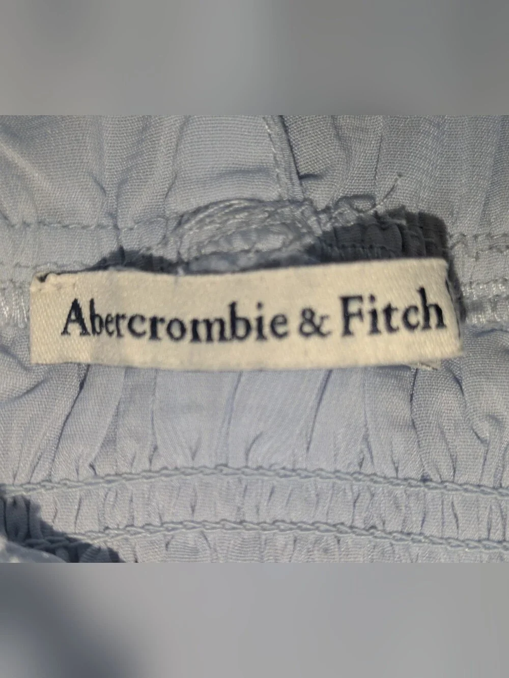 Abercrombie & Fitch Light Blue Crinkle Gauze Smocked Maxi Dress L